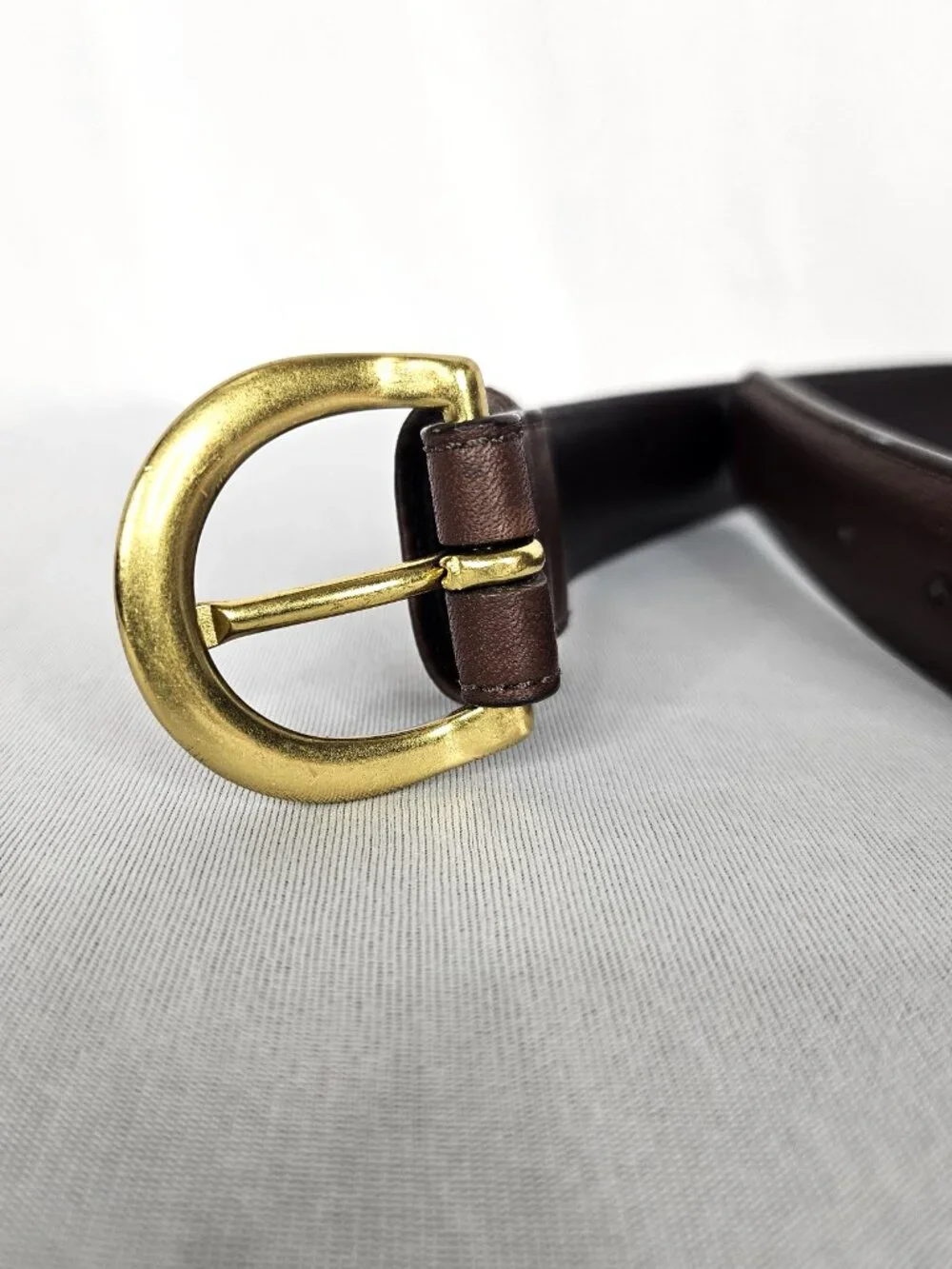 Coach 8400 Brown Leather Belt | Solid Brass Buckle | Size Large